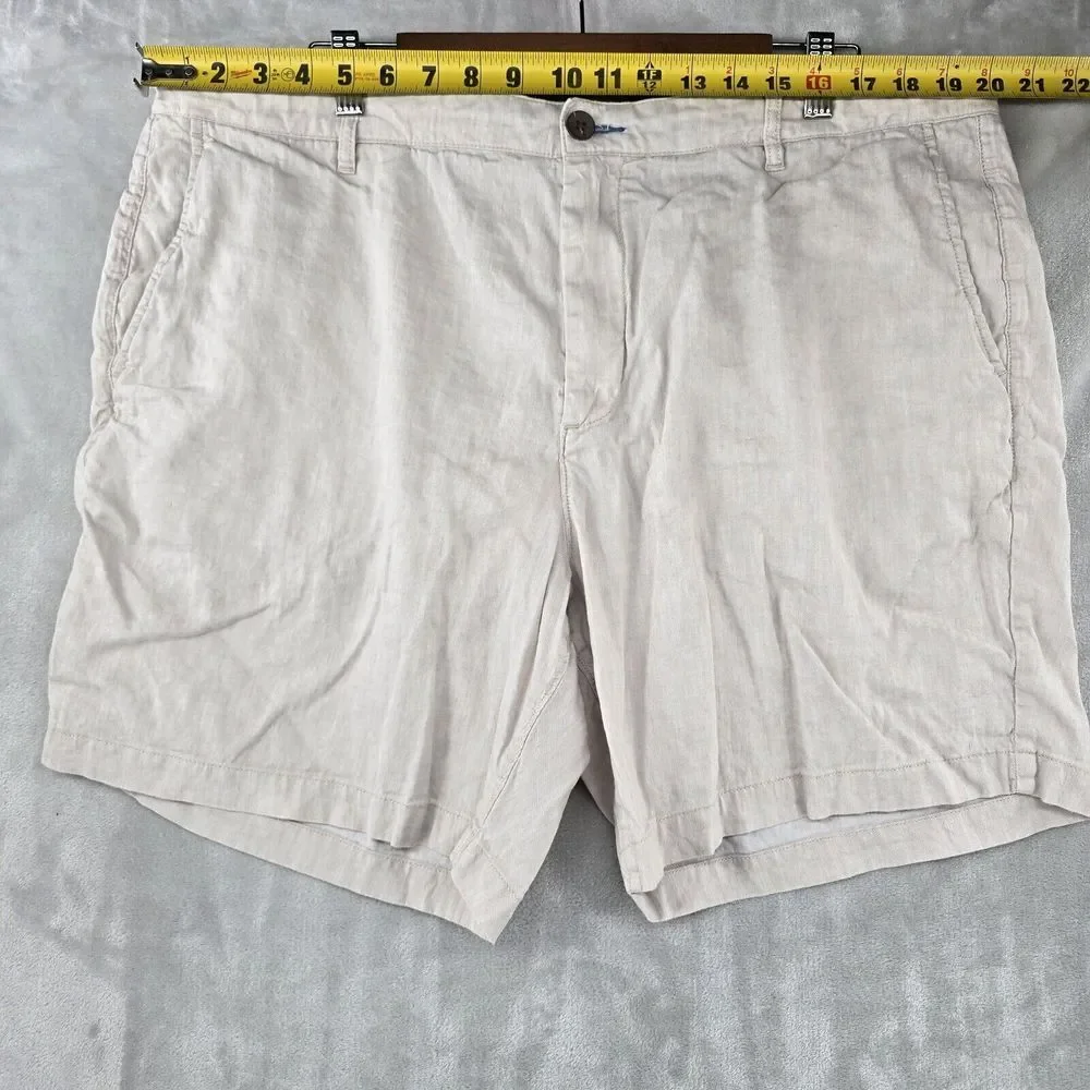 Faherty Tradewinds Shorts Mens‎ Size 40 Mauve Linen Blend Beach Travel